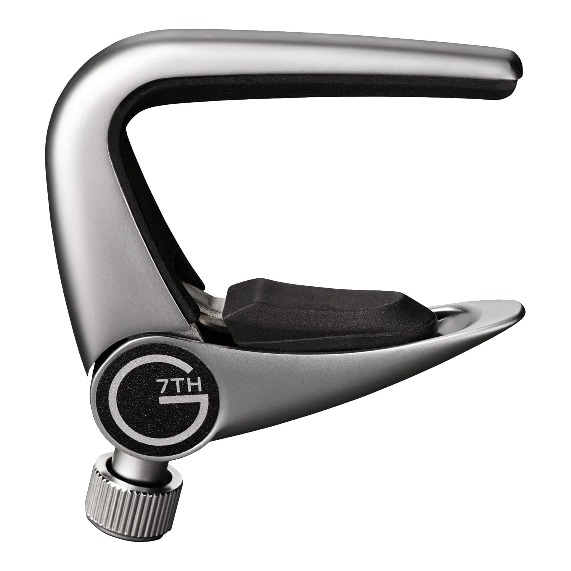 Newport Banjo Capo - Silver - 39mm Low-Profile, Easy to Use Flip Lever Guitar Capo with Fine-Tune Adjustment Knob, Safe Silicone Pads - Perfect for Banjo and Mandolin Guitars