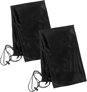 Badminton Racquet Cover Bag with Drawstring Shoulder Strap Black 2pcs