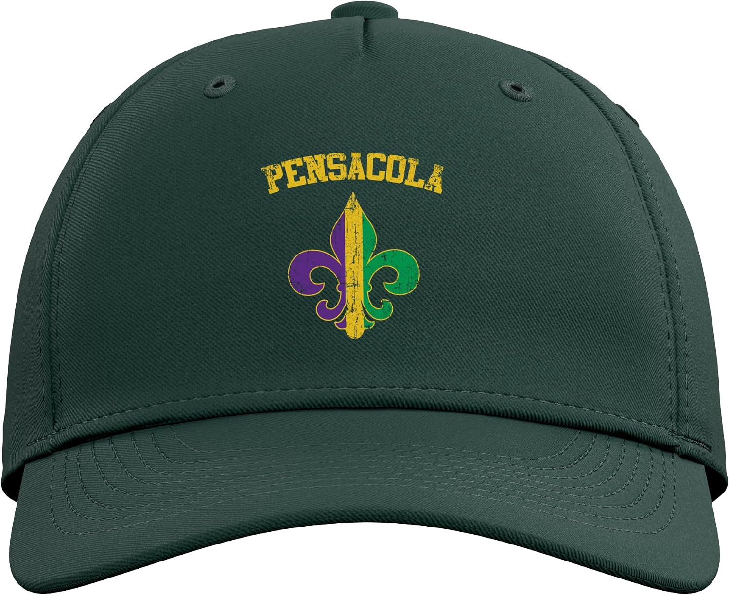 Pensacola Florida Mardi Gras Fleur De Lis Symbol Adjustable Baseball Hat