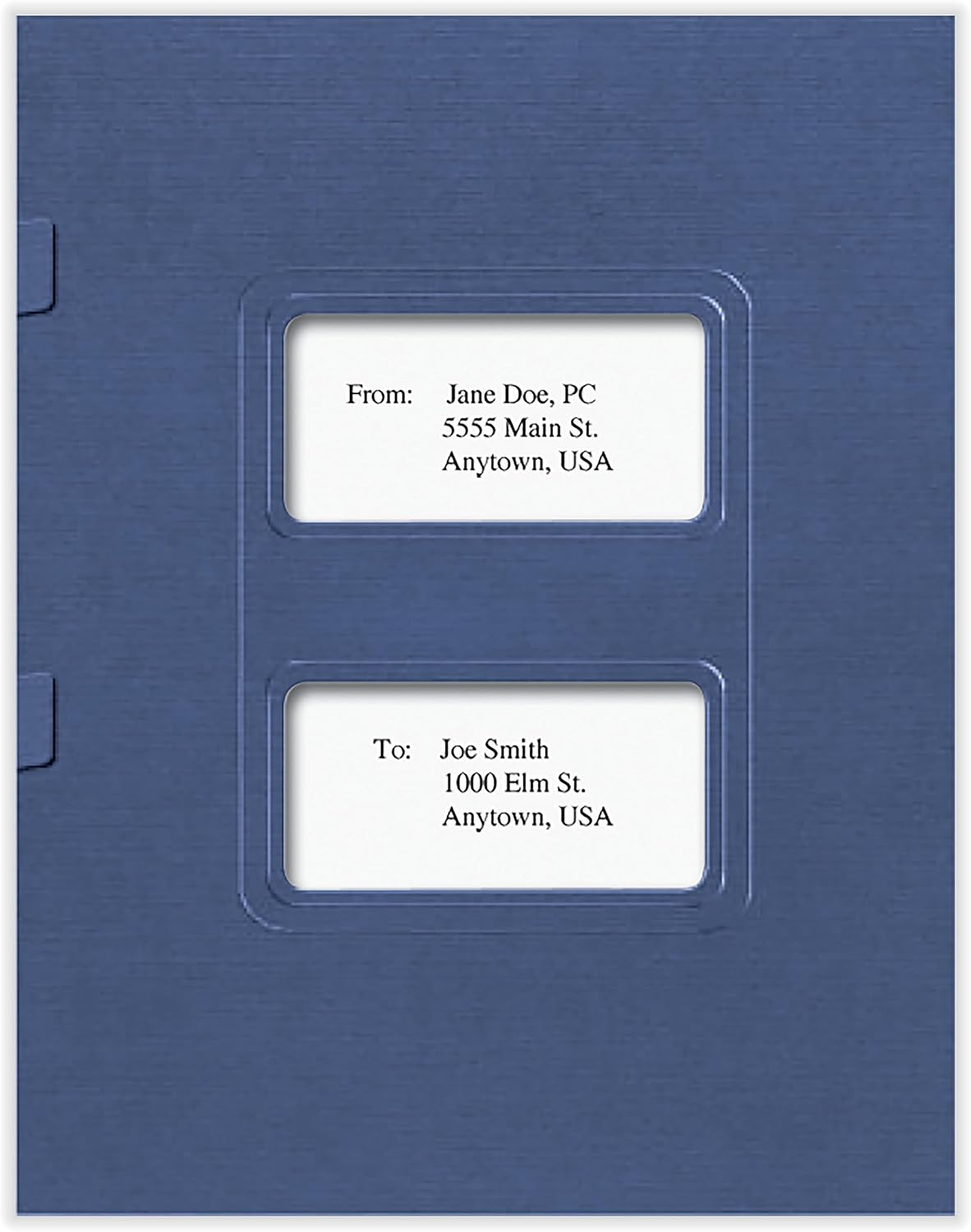 ComplyRight Tax Presentation Folder, Double Windows, Midnight Blue, Side-Staples, One Pocket, 8-7/8" x 11-3/8", Pack of 100