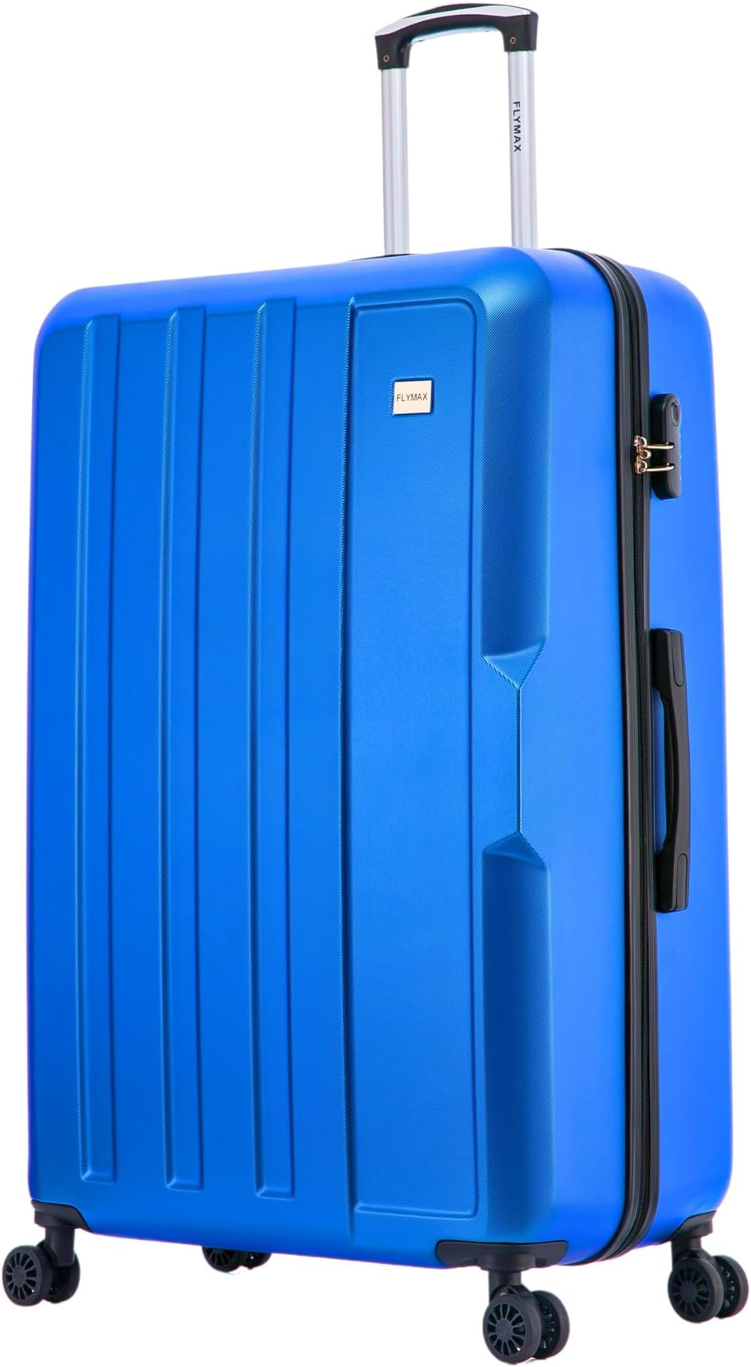FLYMAX 24" Medium Suitcase 4 Wheel Lightweight Luggage Hard Shell ABS Travel Case Hold Check in Fits 15kg - 20kg Medium Size + 3 Digit Lock + Telescopic Handle 69 Litre Capacity
