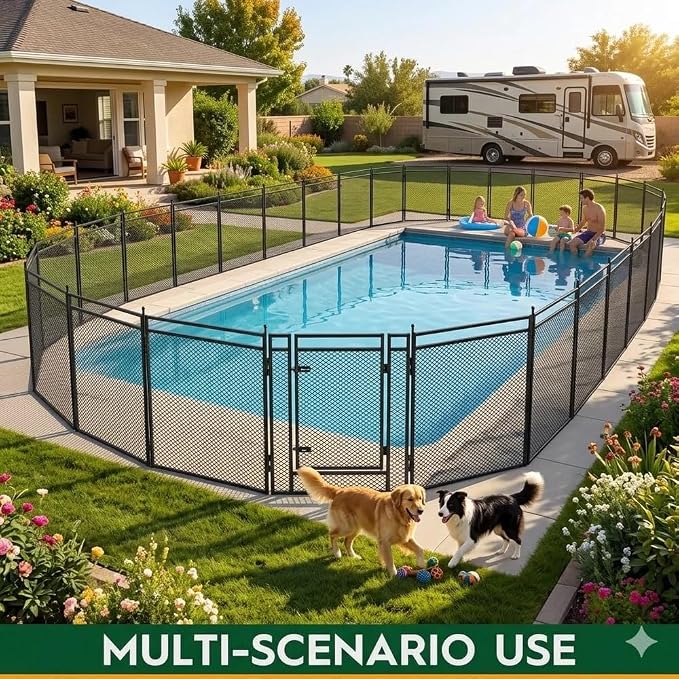 Cerca portátil de hierro para piscina 110ft x 40in miniatura 5
