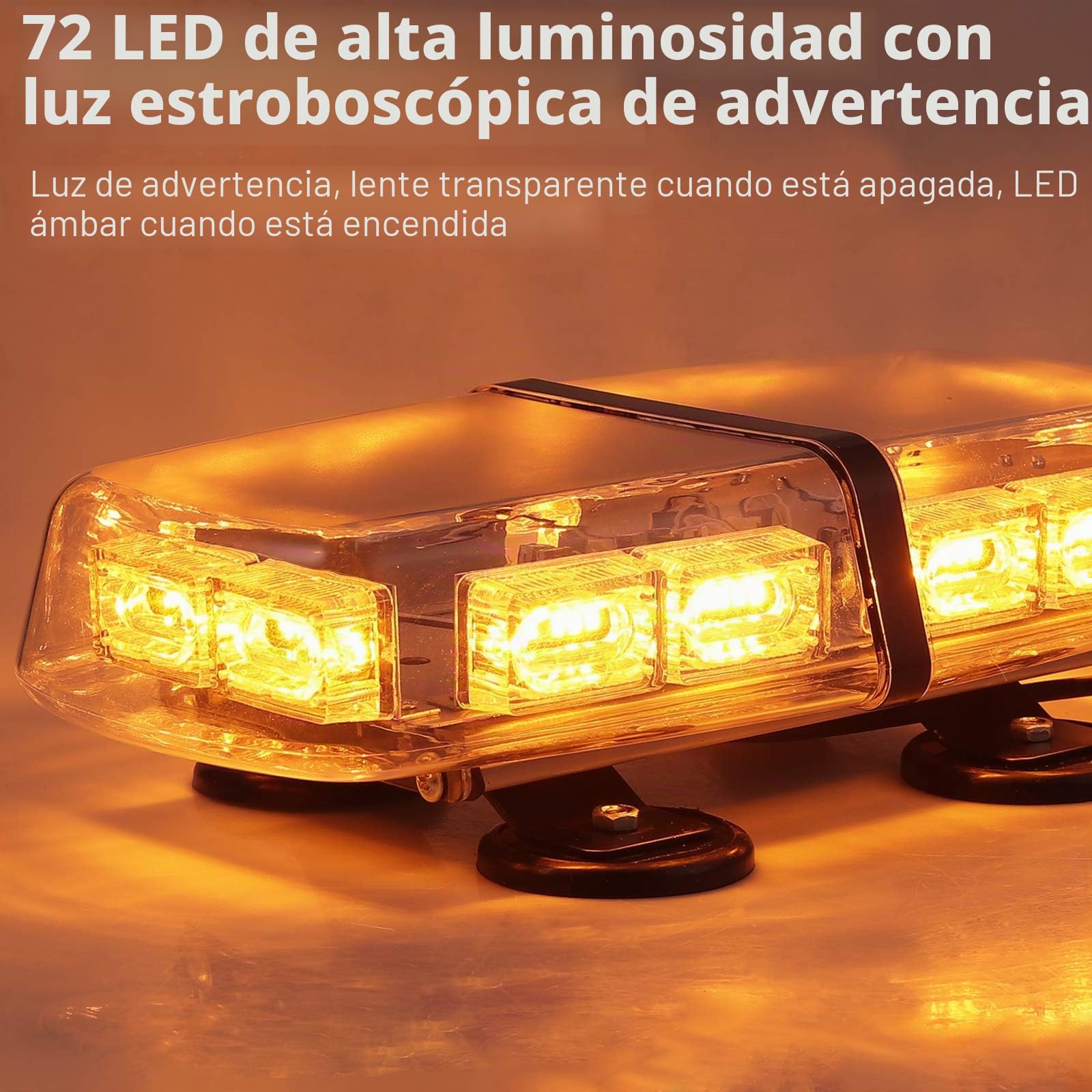 EYPINS Luces de Advertencia, 72 LED Luz de Intermitente de Emergencia, Luz de Advertencia de Recuperación, Luz Estroboscópica de Advertencia para Camión de 36 W, 12/24 V, Ámbar