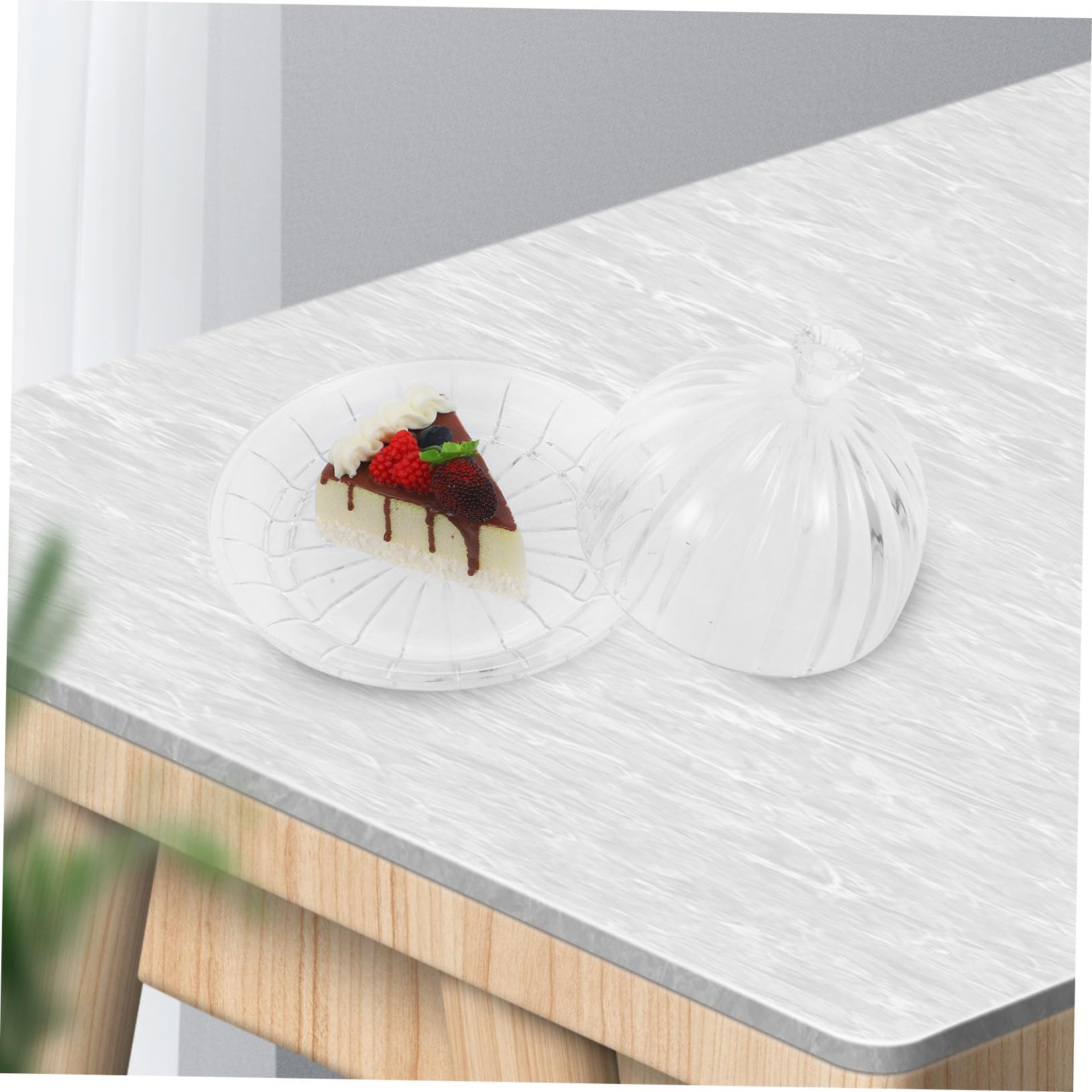Mobestech Portatorte in Vetro con Coperchio Elegante per Dolci, Piatto da Dessert con Base Stabile e Design Raffinato, per Feste di Capodanno e Cene Formali