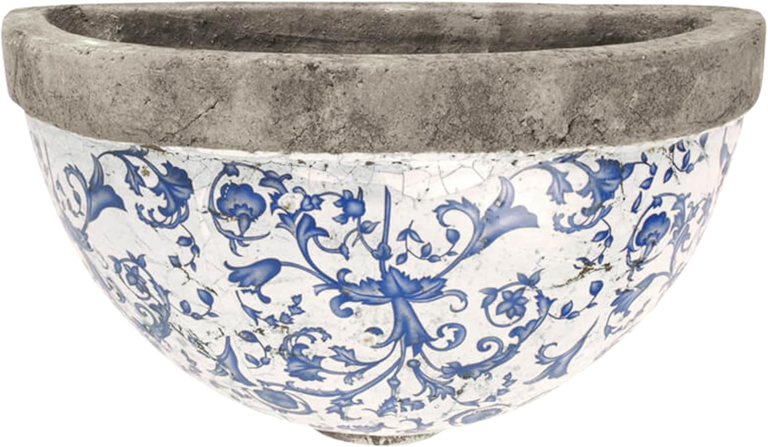 Esschert Design USA Ceramic Wall Planter-Blue/White