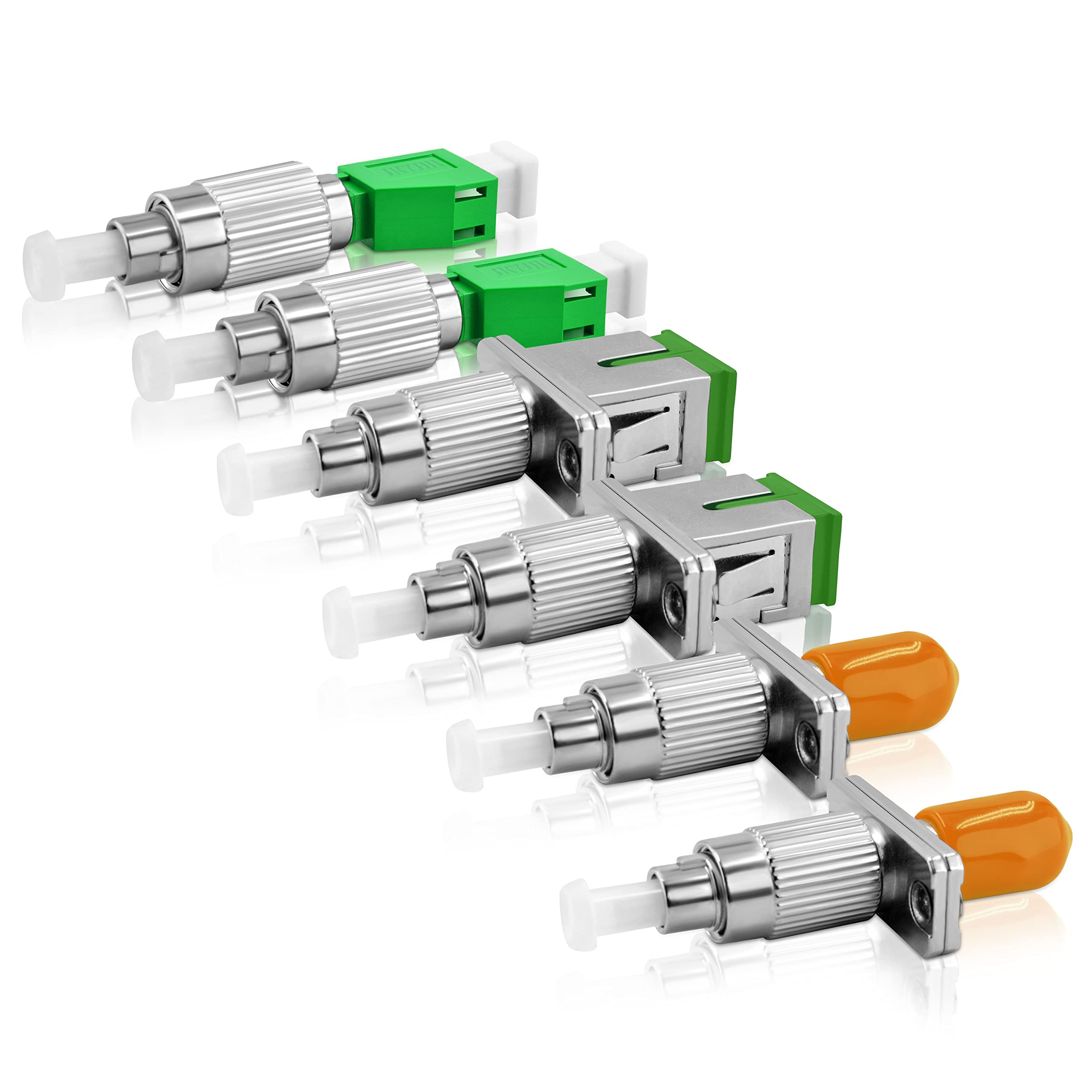 Single Mode 9/125um (2*FC-SC+2*FC-ST+2*FC-LC) Connector FC(Male) UPC to LC SC ST(Female) APC Adapter Simplex SM Hybrid Optical Fiber Converter for OPM/OLS/OTDR/VFL/Fiber Optical(FUA6)