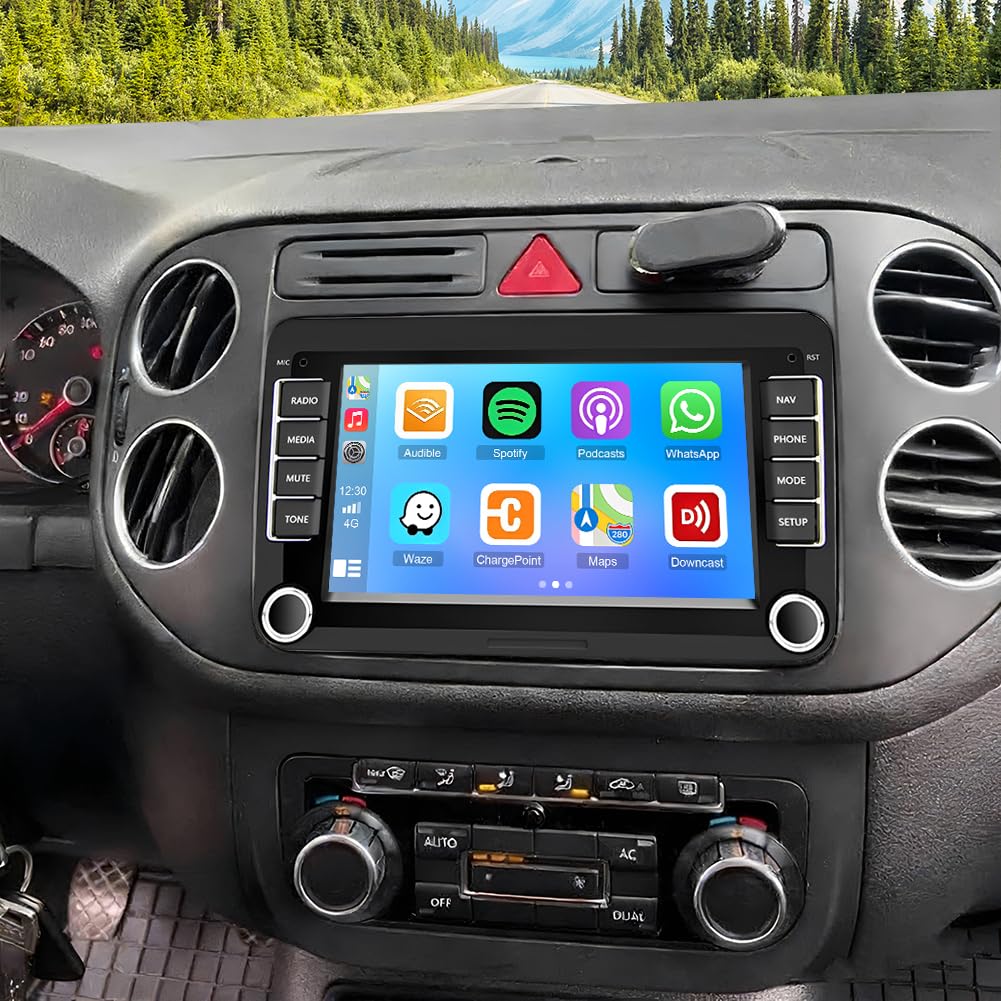 2+64G Android 13 Autoradio für VW Tiguan 2009-2017 mit kabellosem Carplay Android Auto, 7 Zoll Touchscreen Auto Stereo Display Player Radio GPS Navigation Head Unit mit FM RDS Bluetooth Rückfahrkamera