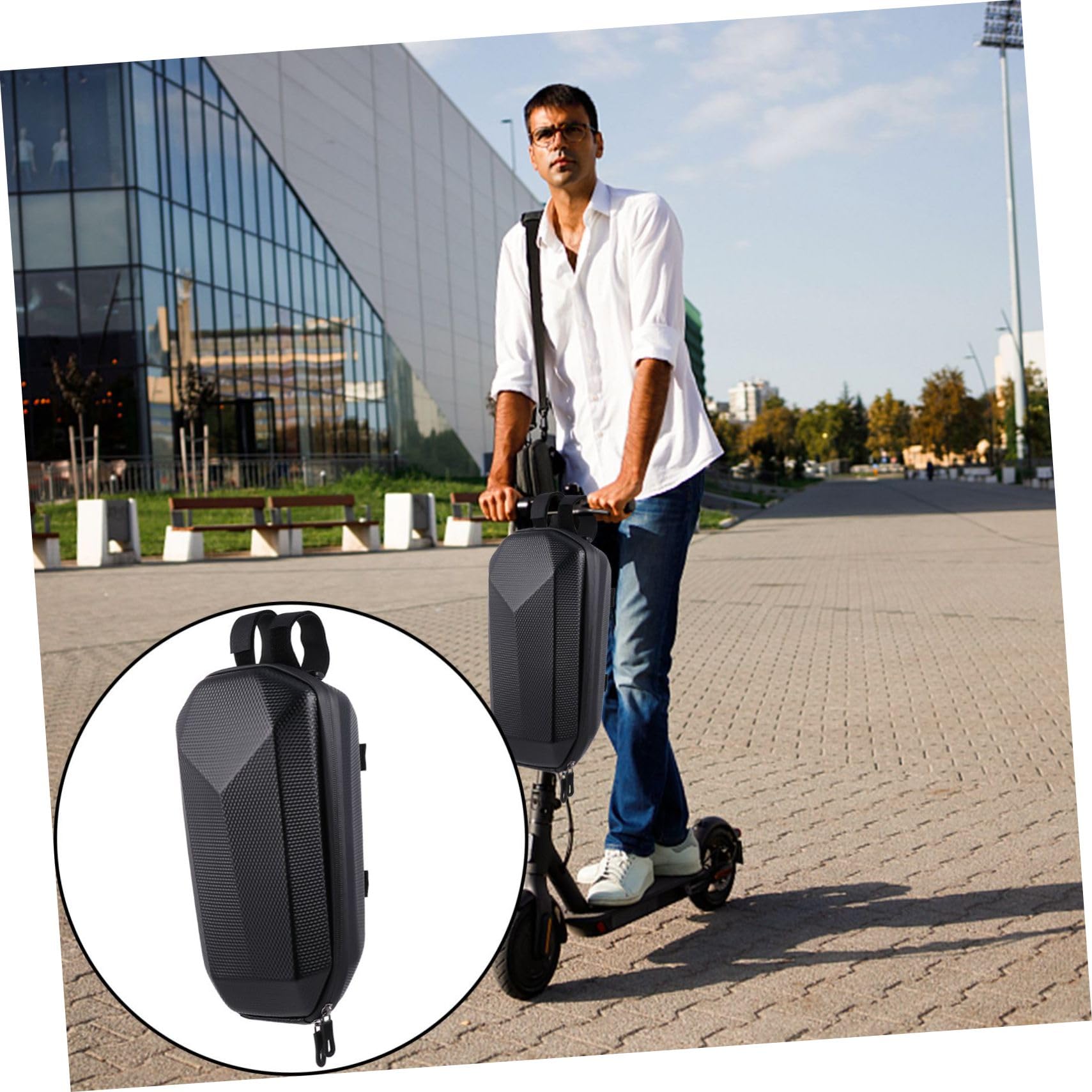 ibasenice Autotasche Aufbewahrungstasche für Elektroroller Scooter-Rucksack Lagerung handytasch pocksocket für Handy Fahrradlenkertasche wasserdichte Aufbewahrungstasche für Roller Eva Black