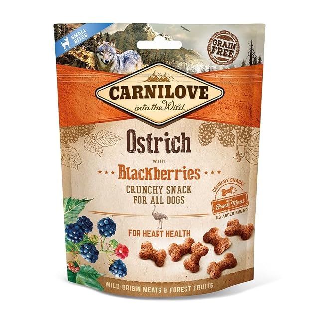 Carnilove Snack Crujiente de Avestruz con Moras