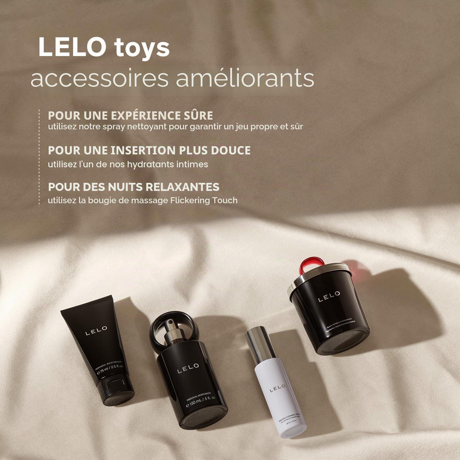 LELO Bougie de Massage Flickering Touch - Fond en Huile, Parfumée, Corporelle - Luxueux Traitement de la Peau - Parfum Vanille & Crème de Cacao