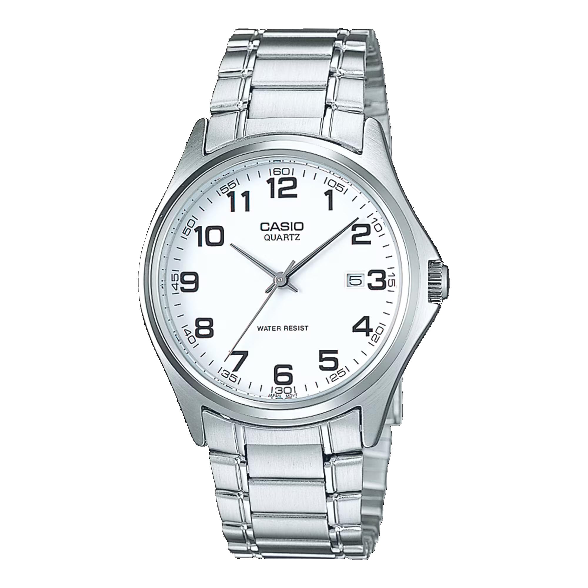 Casio MTP1183A-7B Men's Stainless Steel Easy Reader White Dial Analog Date Watch