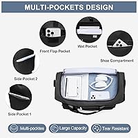 Vista 211 de Pequeña bolsa de gimnasio para mujer, bolsa de viaje con compartimento para zapatos