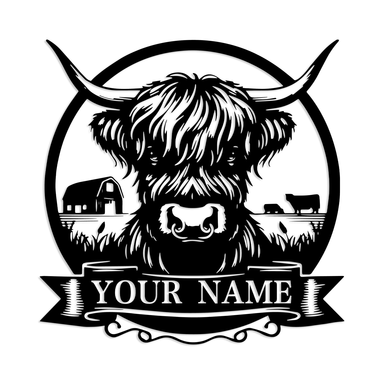 Kissesuu Cow H Custom Cow Metal Farm Sign, Cow Wall Art, Personalized Farmhouse Decor, Farmer Gift