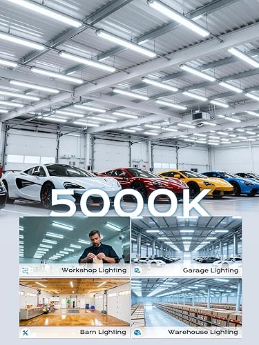 Miniatura 6 de Luces LED superbrillantes de 100 W y 8 pies, paquete de 10 unidades, 5000 K, 15000 lm, enlazables, 8 pies, lámparas de iluminación LED de techo para