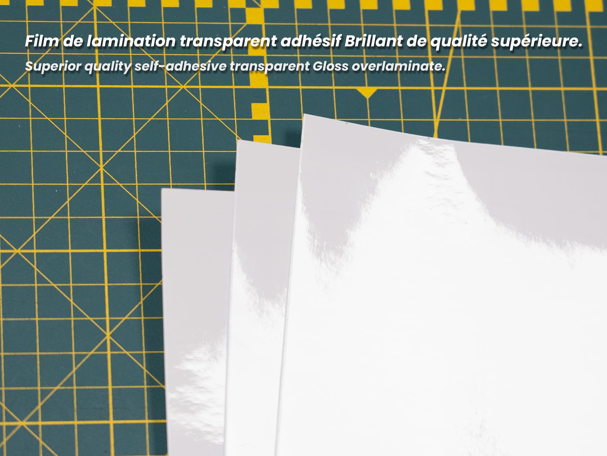 10 feuilles A3 30.7 x 43cm Film de lamination à froid BRILLANT - Feuilles de plastification Laminé auto-adhésif pour photo et autocollants - Compatible plotter de découpe