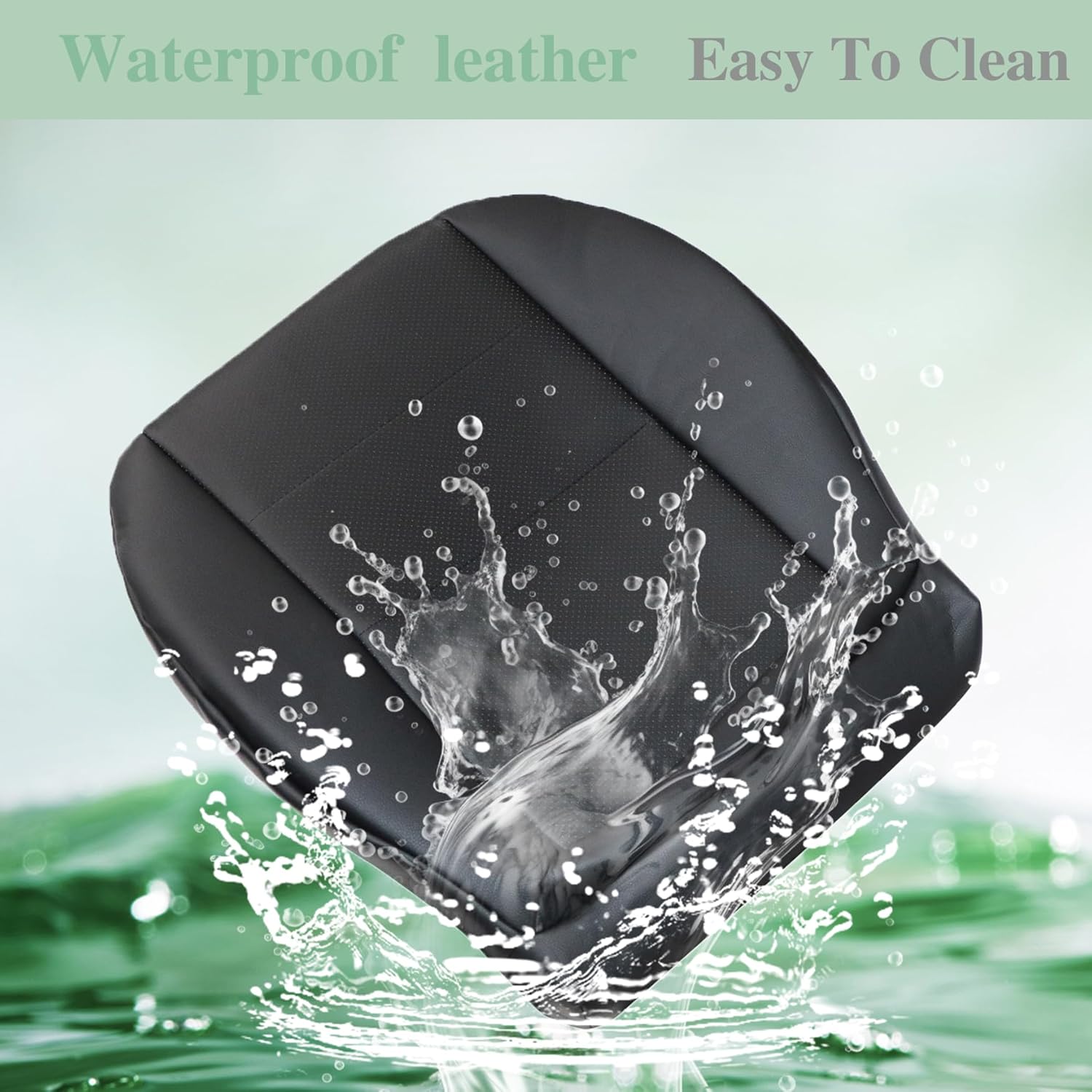 Priprilod Black Passenger Bottom Replacement Microfiber Leather Seat Cover Compatible with Mercedes Benz C250 C300 C350 2008-2014, Compatible with Mercedes Benz GLK250 GLK280 GLK300 GLK350 2008-2015