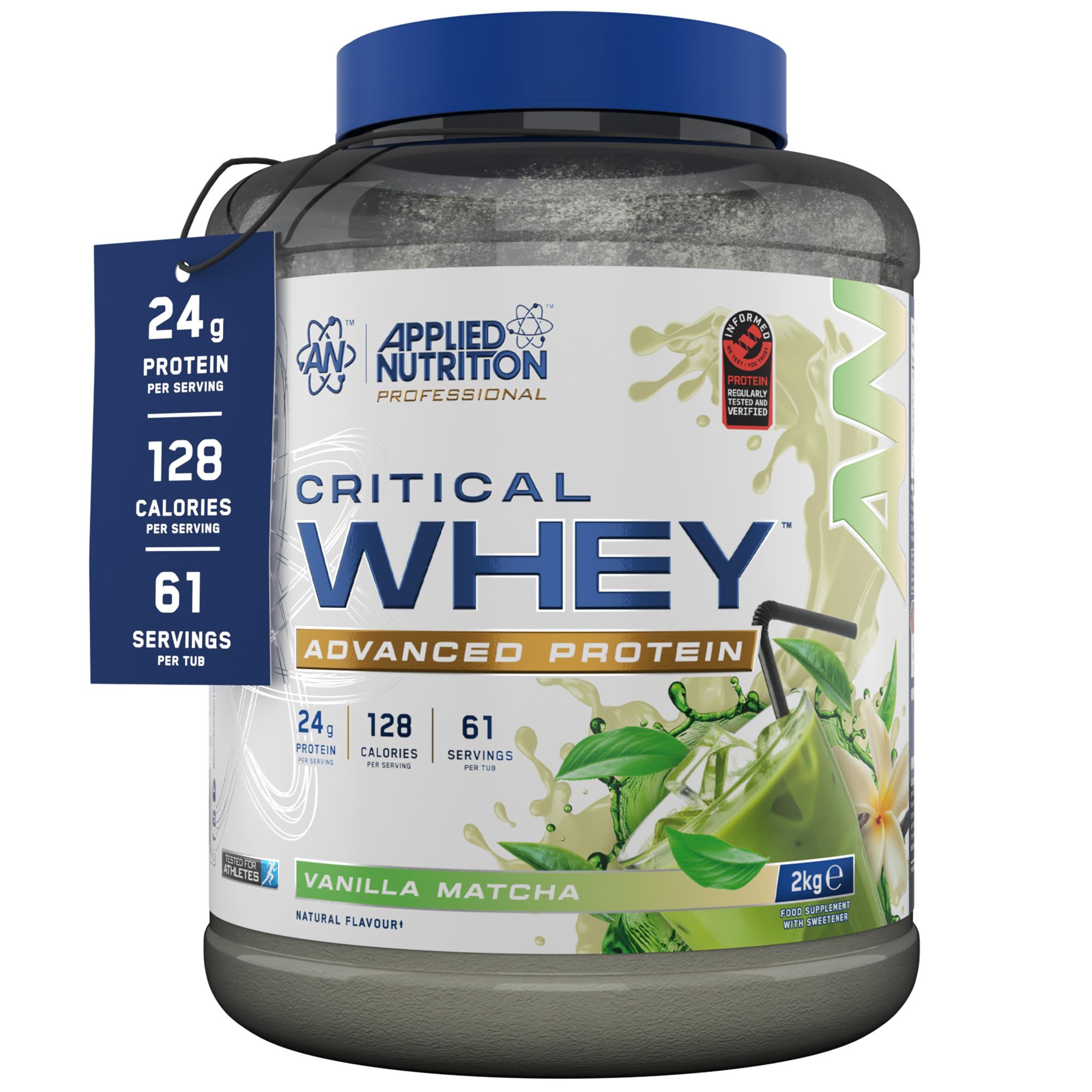 Applied Nutrition Critical Whey Protéine en Poudre, Saveur Vanilla Matcha | 2 kg, pour la Croissance Musculaire et la Récupération