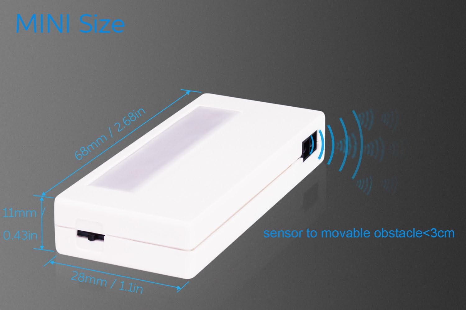 Pangton Villa Mini Closet 3000k Warm White Night IR Sensor Led Under Cabinet Lighting 0.6w USB Charging, 2-Pack, Stick-on Wardrobe, Armoires, Drawer, Nightstand