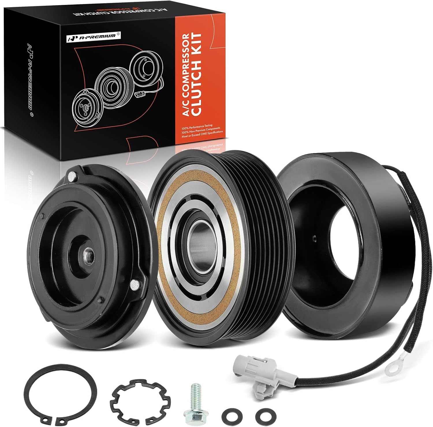 A-Premium Air Conditioner AC Compressor Clutch Kit Compatible with Toyota Tundra 2007-2021, 4.6L 5.7L
