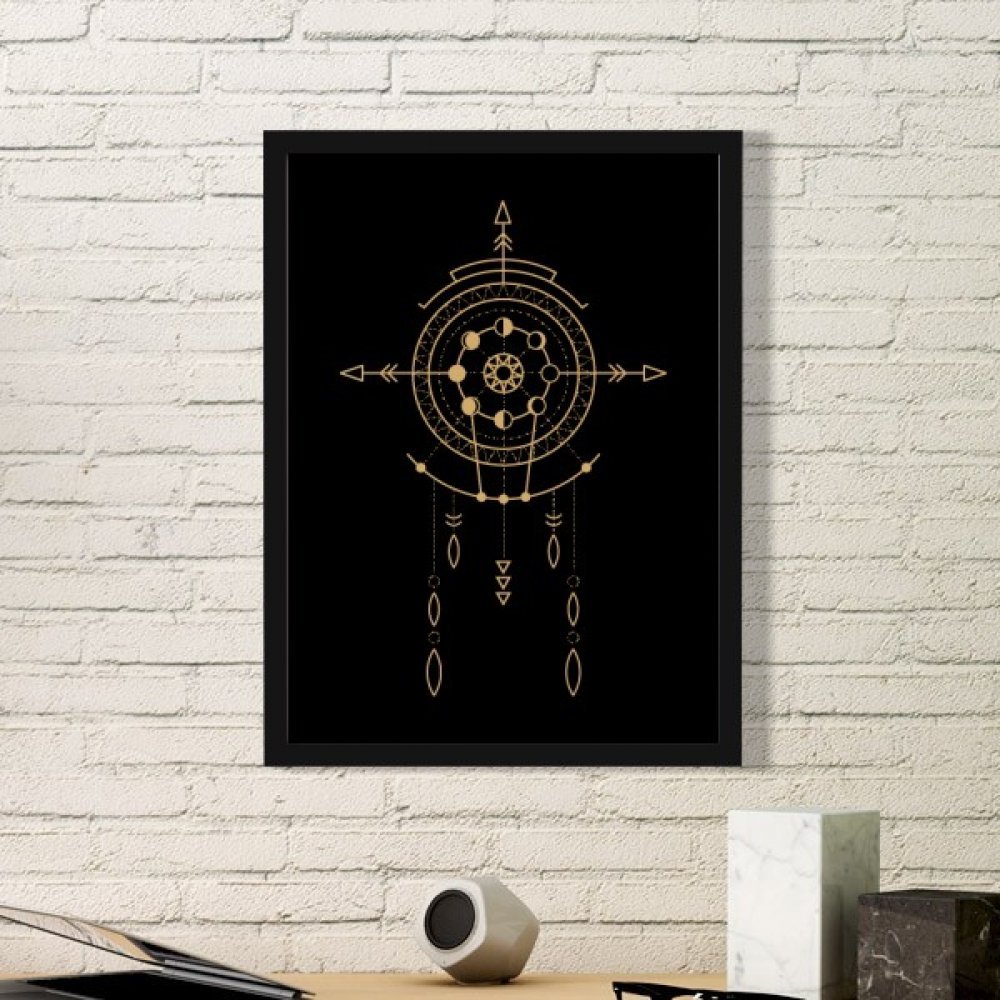 Cadre photo noir moyen avec peinture géométrie univers totem
