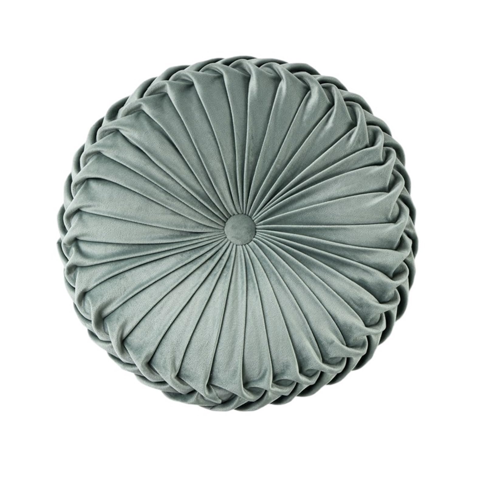 HEUchuan Round Velvet Pleated Throw Pillows 15''