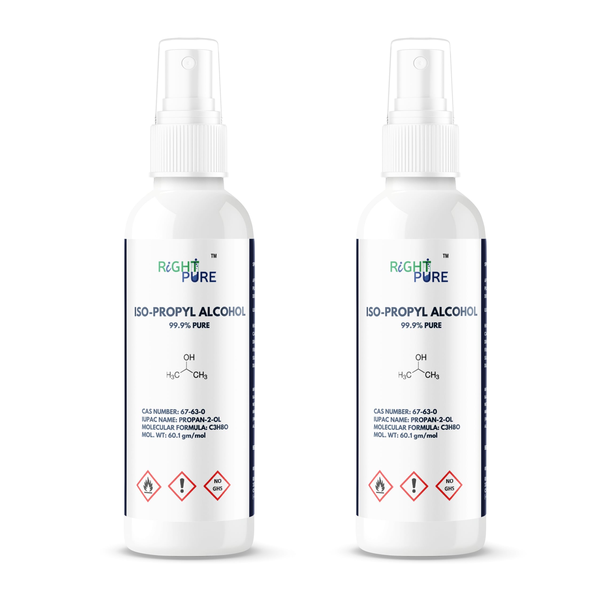 RIGHTPURE™ Iso-Propyl Alcohol 99.9% Spray 100 ml (Pack of 2) Laboratory Reagent Grade For Technical and General Purpose Use-image-39
