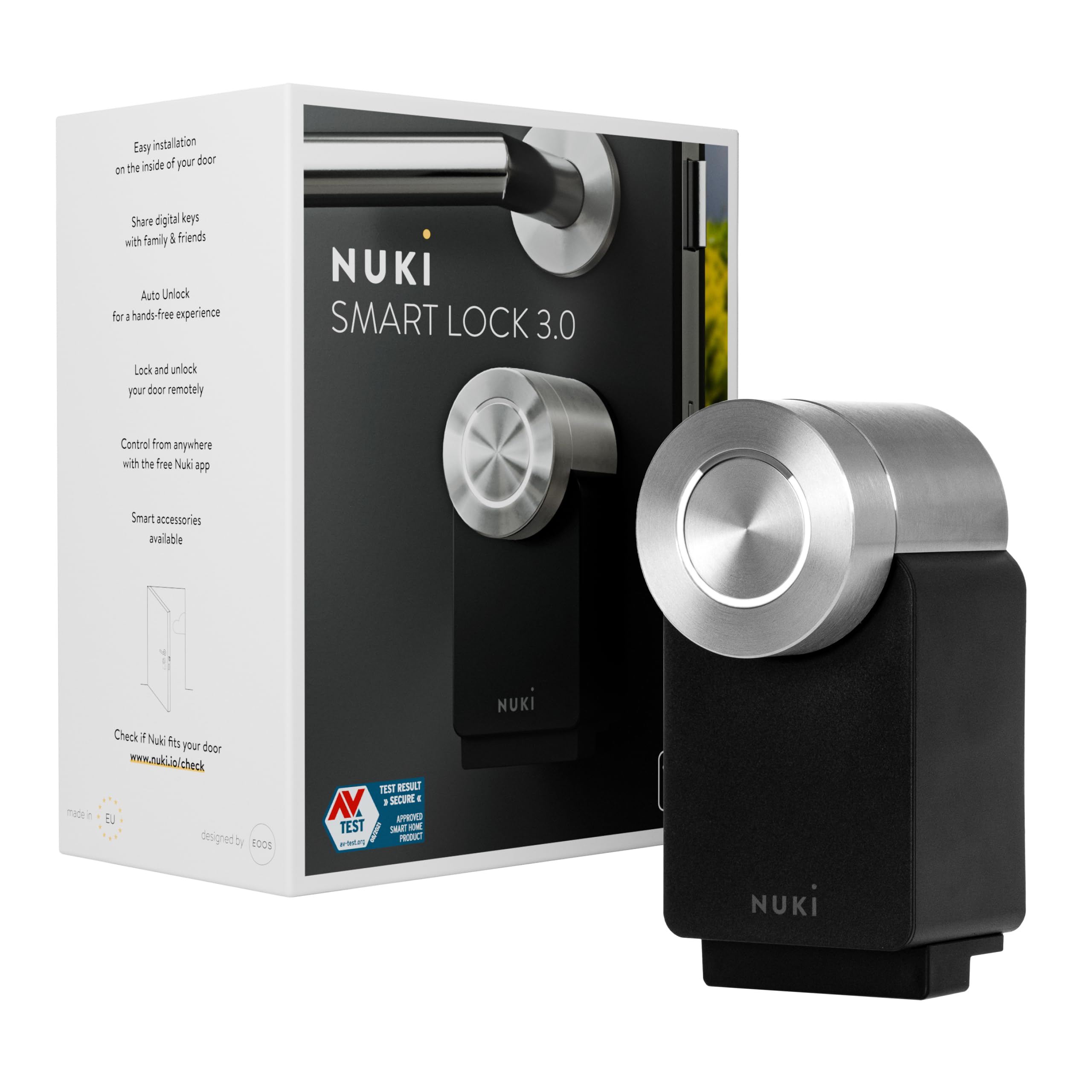 Nuki Smart Lock 3.0 Pro, serratura intelligente con modulo Wi-Fi per accesso remoto, serratura elettrica che trasforma lo smartphone in chiave di ingresso senza chiave, alimentata a batteria, 2