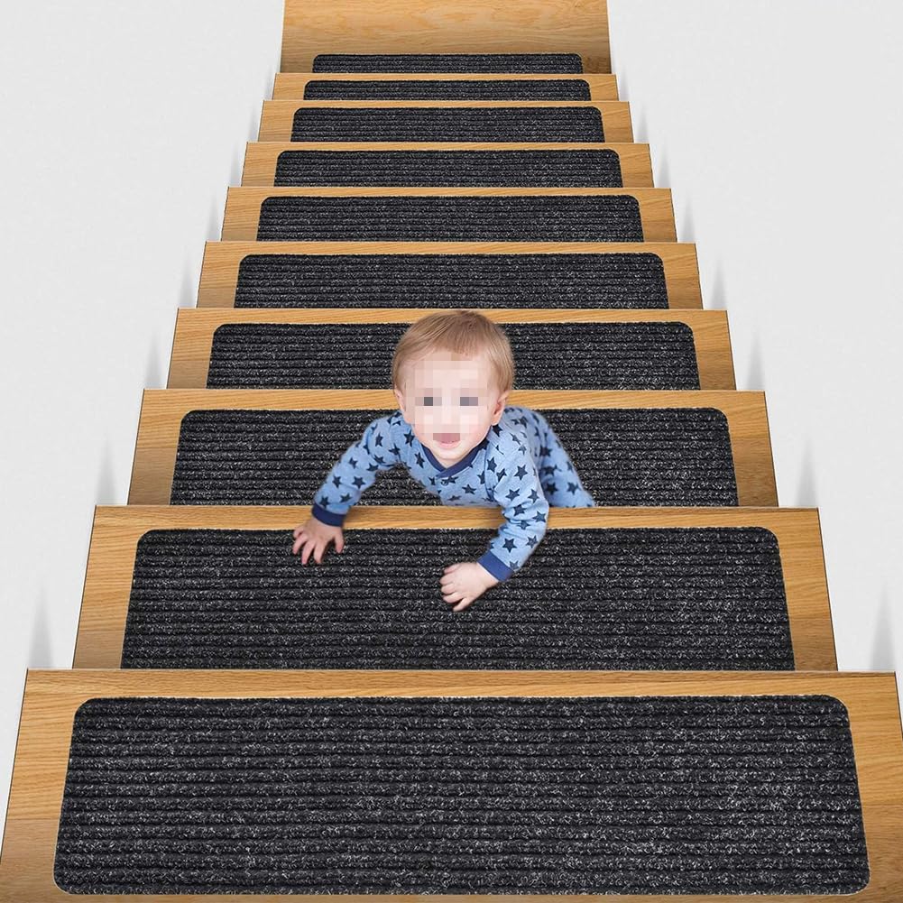 YTBHSHXZ stair treads， 7Pcs, Anti-Slip Indoor Stair Runner, Safety for Children, Elders, Dogs(C)