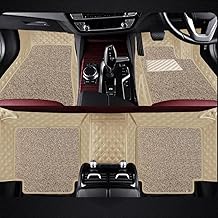 AutoClow/Premium 7D car mat Full Set for Honda City (Model : 2014-2019) || Luxury Leather Double Car Floor Mat Complete Set || 100% Waterproof and Washable || Color : Beige