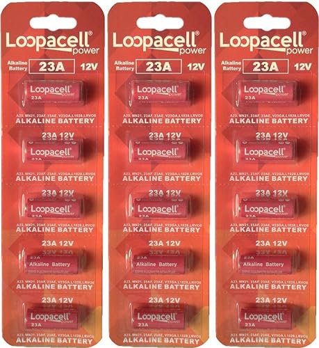 LOOPACELL Batería A23 23A 2123 MN21 de 12 V, 15 unidades