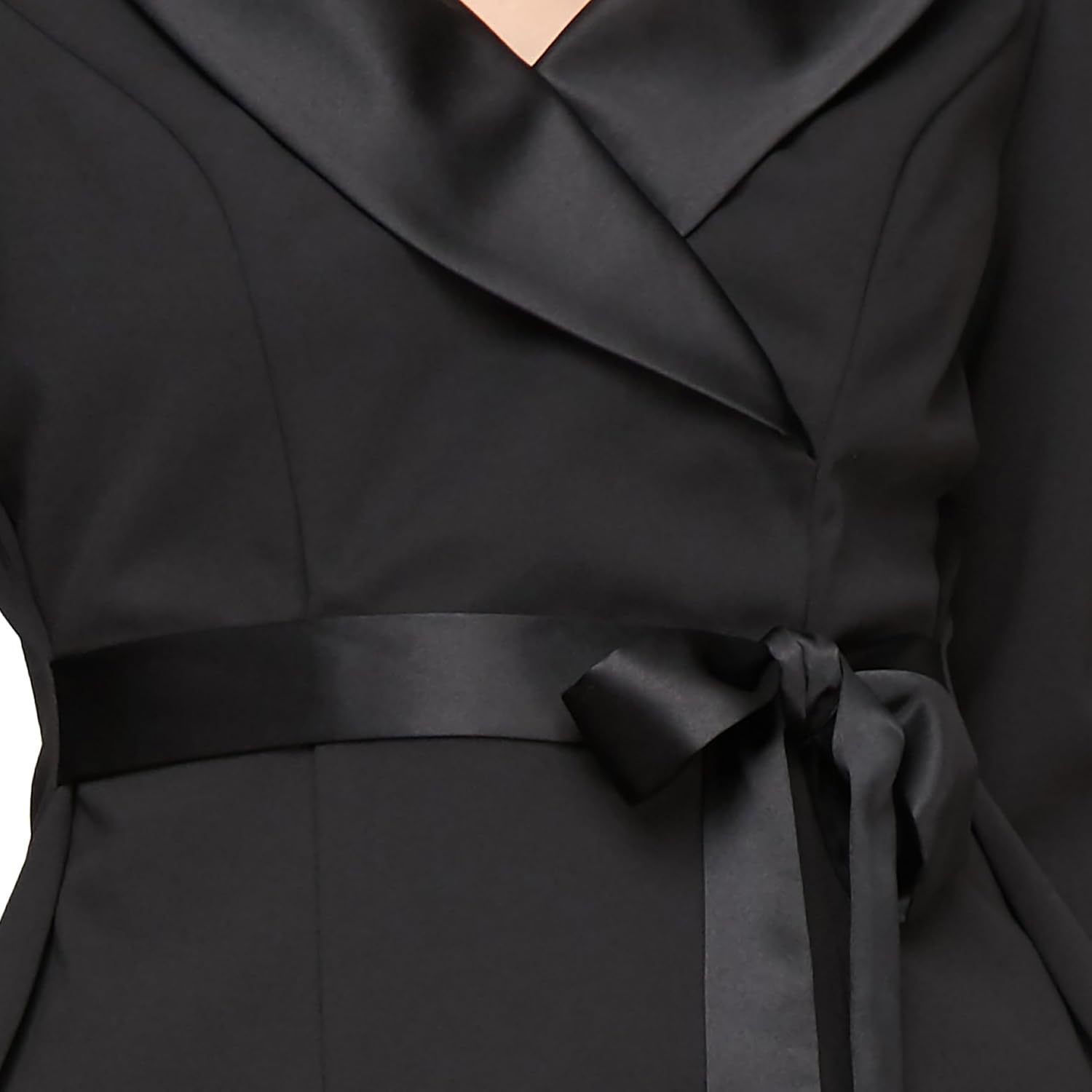 Alex Evenings Womens 3/4 Sleeve Tuxedo Top with Tie Waist, Formal Blouse (Petite and Regular Sizes) - Image 3
