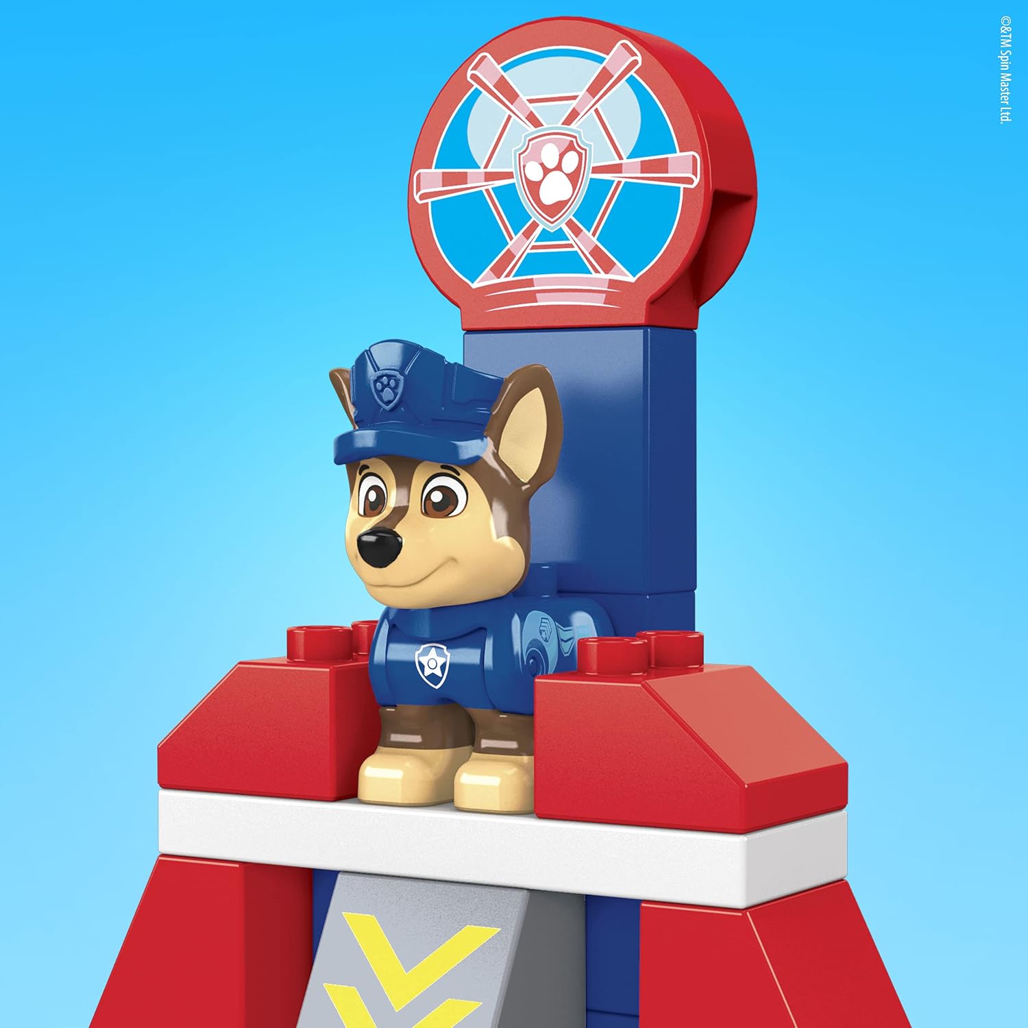 Mattel Mega Bloks PAW Patrol Chase's City Police Cruiser, 1 Poseable Chase Figure, 30 Mini Building Blocks - Image 4