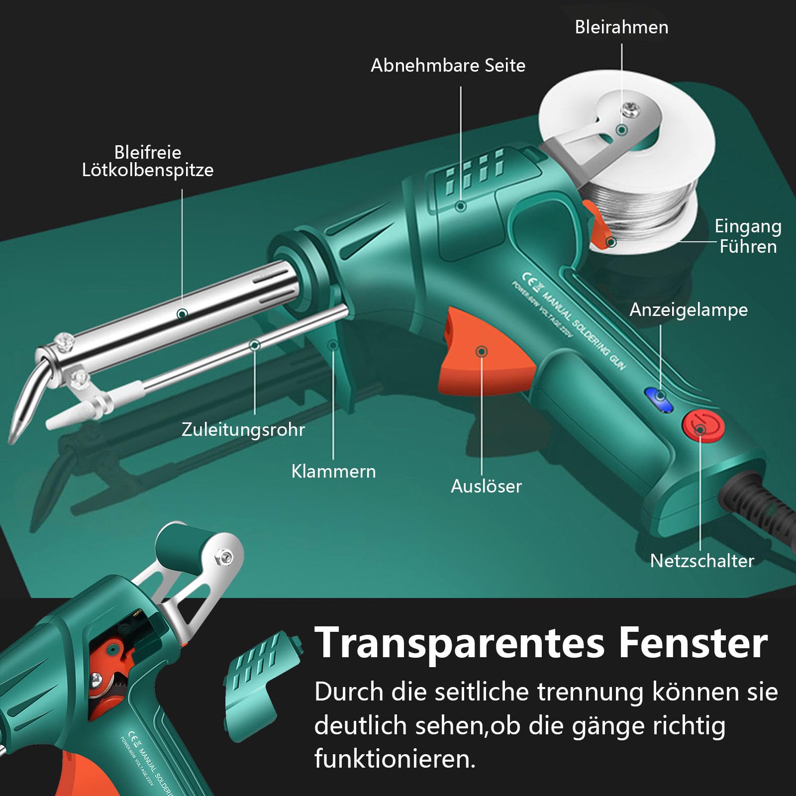 Industrielles Laserschweißgerät mit Außenheizung, multifunktionales Laserschweißgerät, Sechsteiliges Set, Laserschweißpistole für ultradünne Werkzeuge