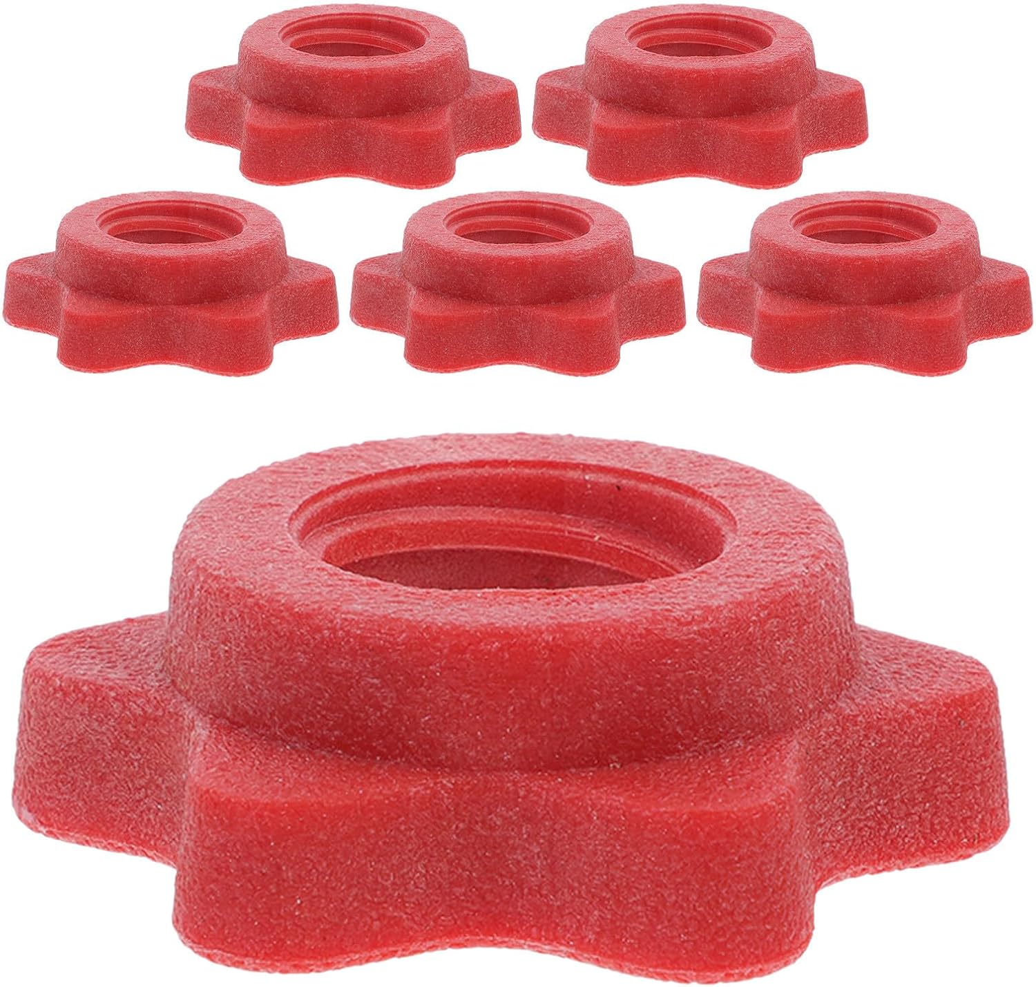 6pcs Dumbbell Collars Spinlock Nuts for 1" Adjustable Barbell Weight Clips Lightweight Plastic Hexagon Barbell Screw Locks for Weight Lifting Fitness