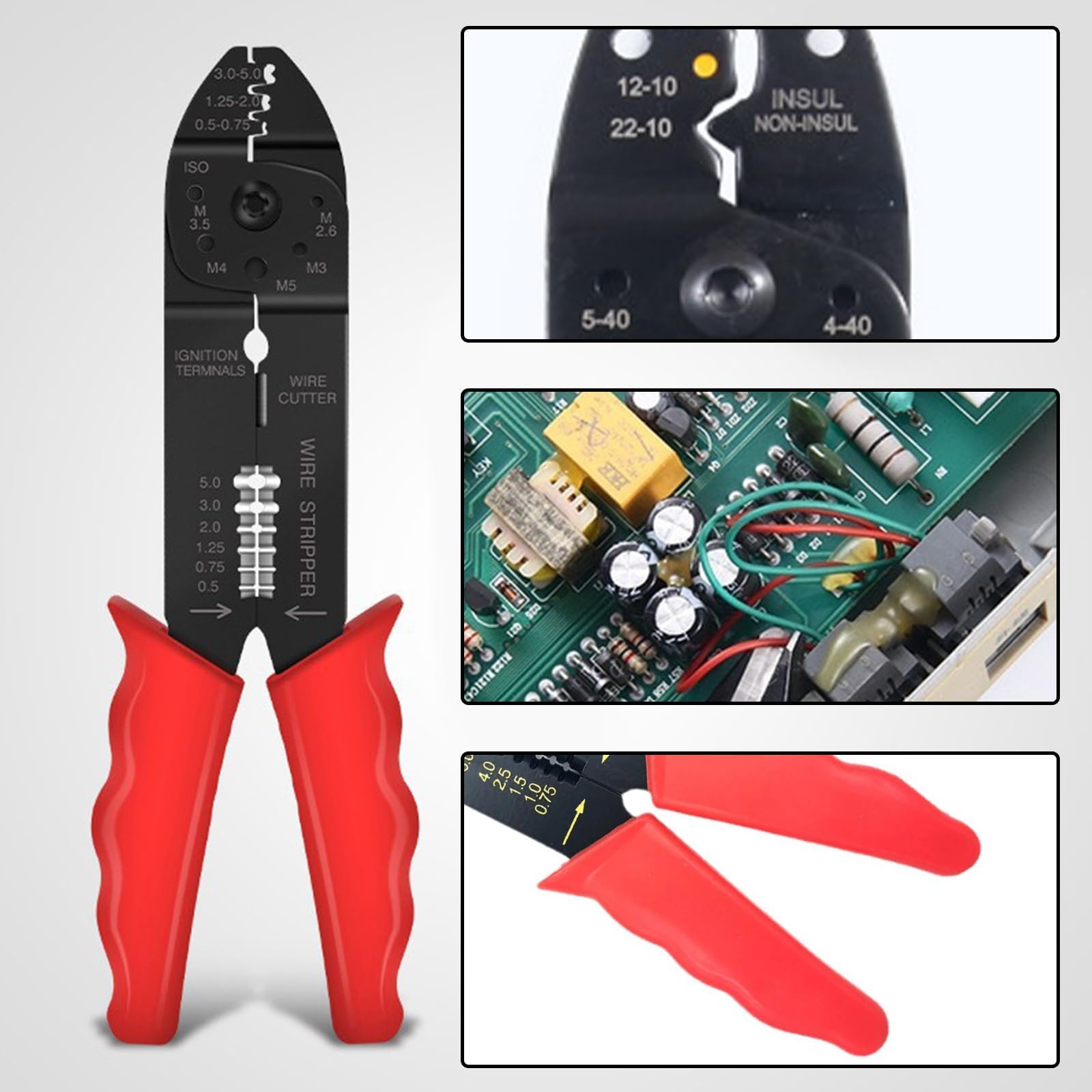 ASIRYVA 1 Pcs 4-Way Wire Crimping Tool, Multifunctional Cable Stripper & Crimping Pliers for 0.75/1/1.5/2.5/4/6mm Wire - Image 4