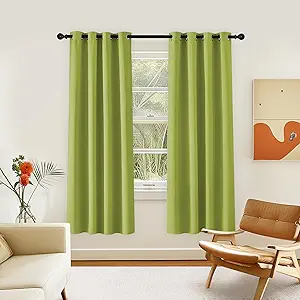 NICETOWN Room Darkening Curtain for Living Room - Energy Saving Thermal Insulated Grommet Room Darkening Curtain/Drape for Bedroom (1 Panel, 46 by 72, Fresh Green)