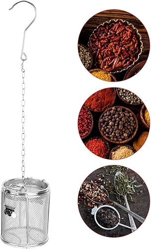 Miniatura 3 de Colador de bolas de té de acero inoxidable para sopa, condimentos, cesta de separación, filtro de especias (3.1 x 3.9 in)