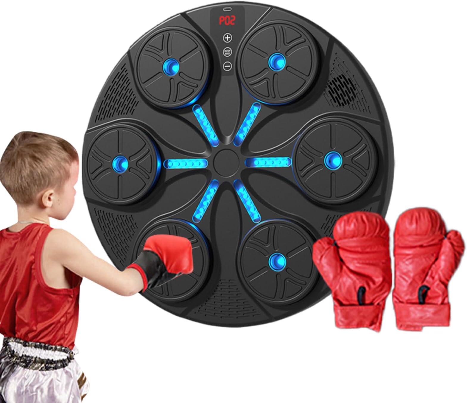 Music Boxing Machine | Smart Exercise Training Equipment | with LED Lights Wireless Boxing Music Workout Machine Wall Mounted,for Women Boys Gym Home Fitness Workout Sports