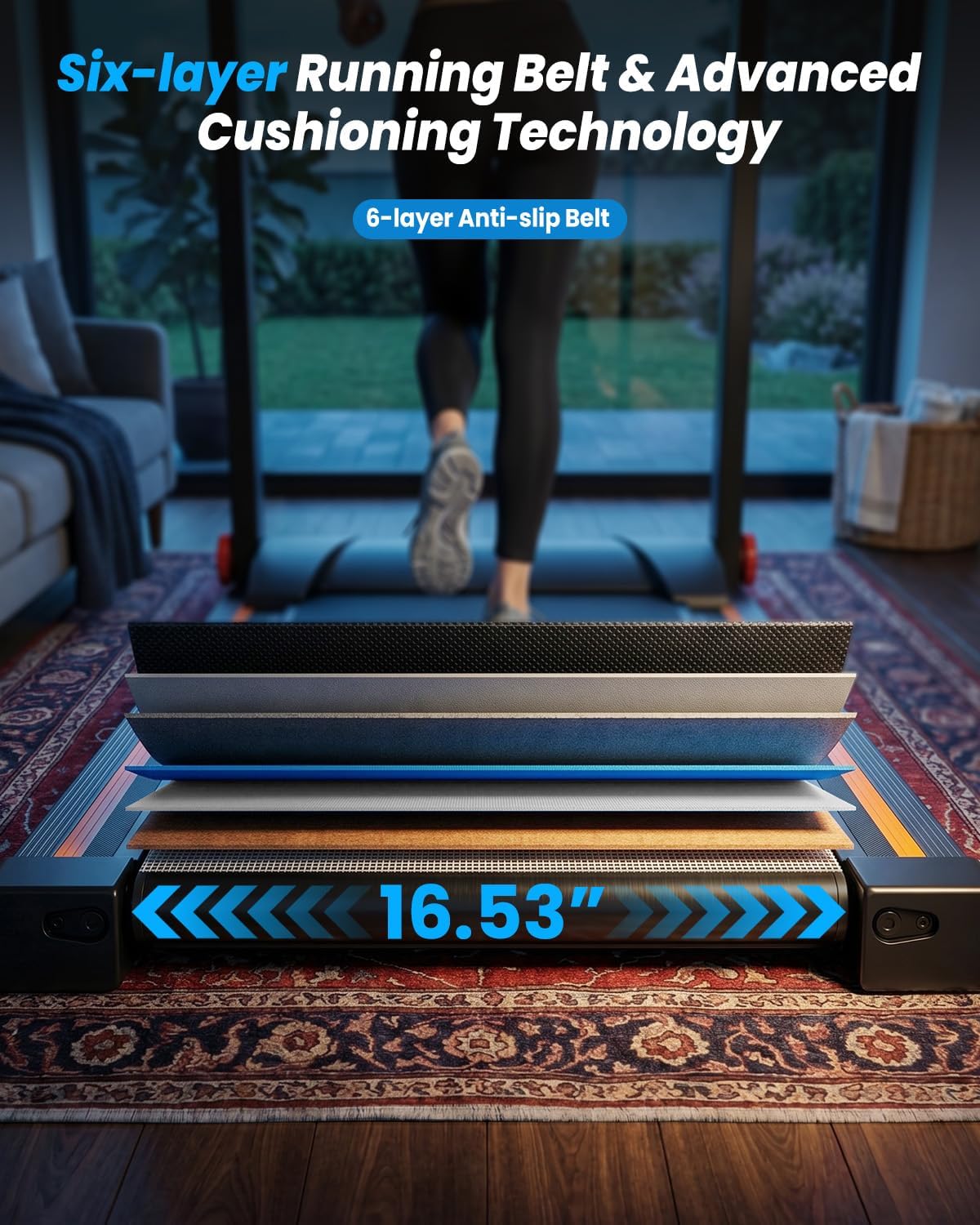 4-in-1 Treadmills for Home with Incline and Handles, Foldable Treadmill for Home Small Spaces, 300 LBS Capacity 3.0 HP 7.5 MPH Folding Running Treadmill with Smart App