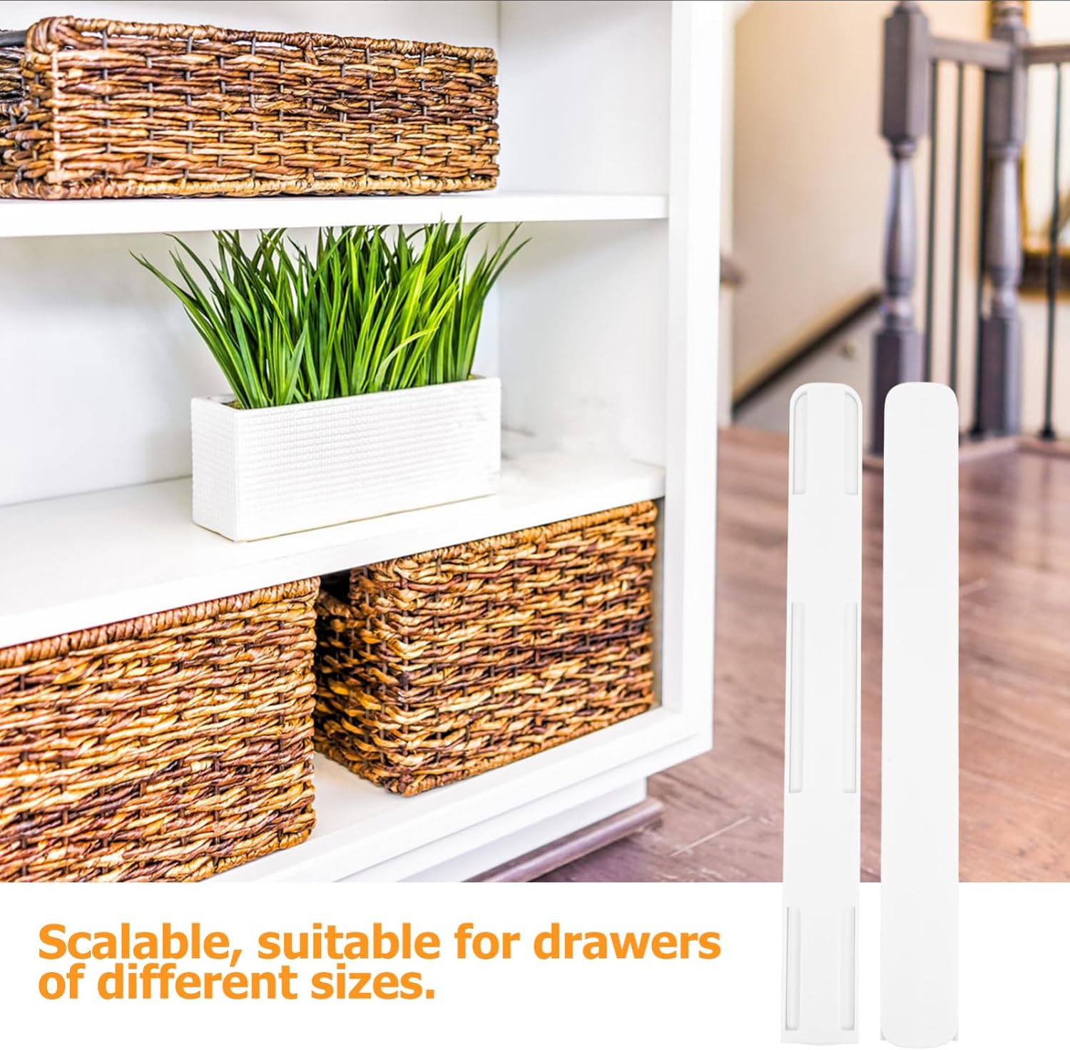 Generic Drawer Slide Side Mount Adhesive Rails for Kitchen and Wardrobe Cabinets 2-Pack 10.43X1.18X0.39In Smooth Sliding Drawer Glides with Stickers for Quiet Dresser Operation