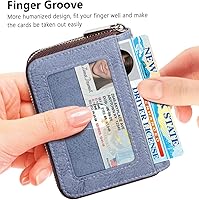 Vista 9 de FurArt - Cartera para tarjetas de crédito, soporte para tarjetas con cremallera para hombres y mujeres, bloqueo RFID, cartera con llavero