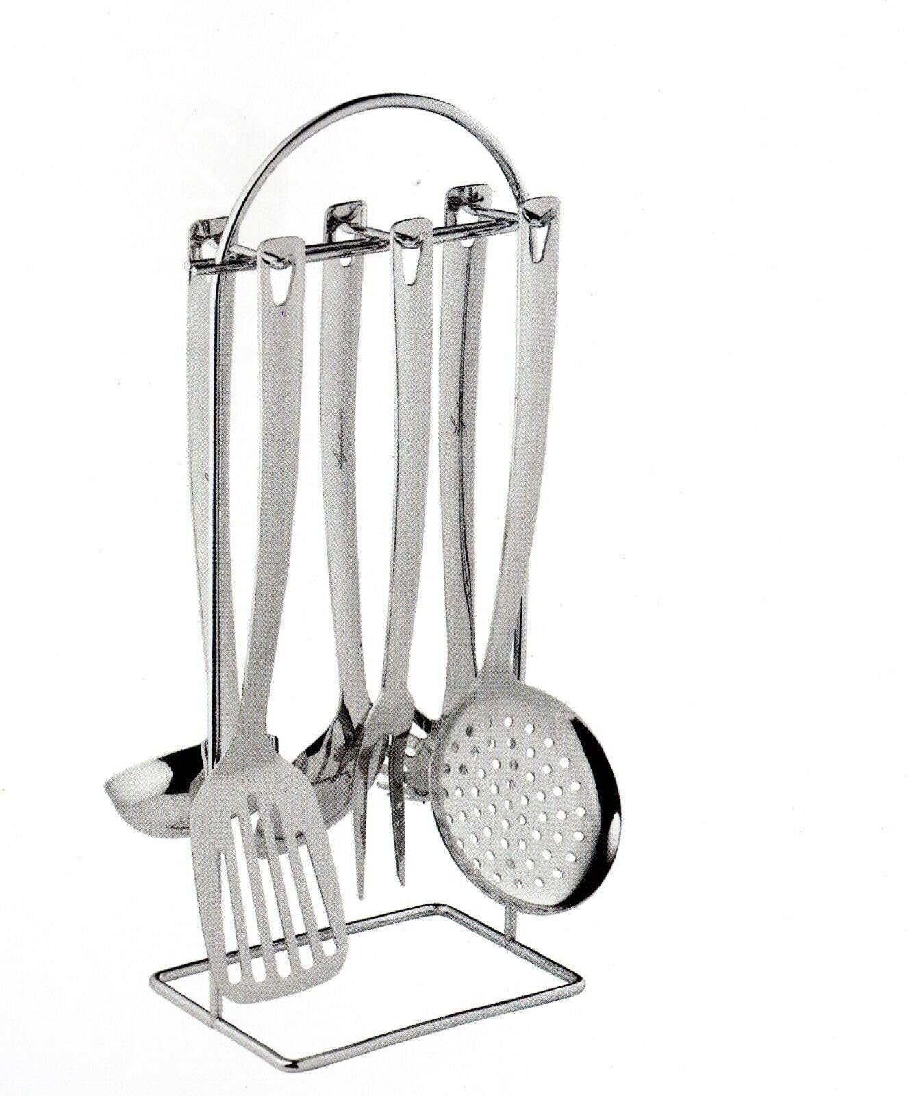 Lagostina Grancucina Louches porte-outils avec 6 accessoires en acier inoxydable, avec support