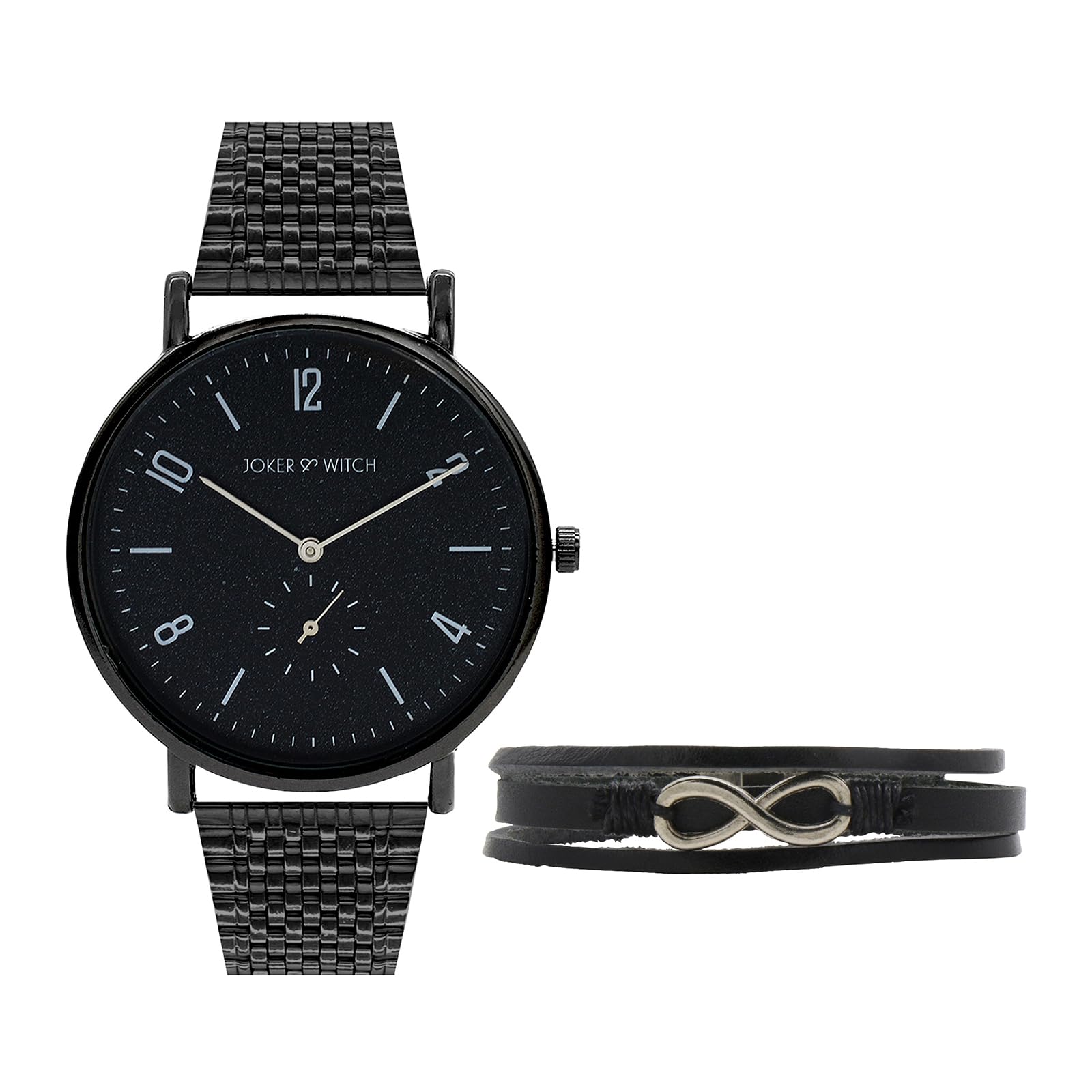 Joker & Witch Stainless Steel Joker And Witch Smoky Black Dial Men Analogue Watch Bracelet Stack, Black Band (B0CDBS9PB7) Amazon Price History, Amazon Price Tracker