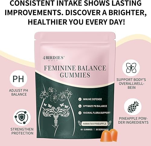 Miniatura 7 de Gomitas de equilibrio femenino prémium para la salud de la mujer, gomitas de piña hawaiana para mujeres, probióticos vaginales y apoyo para el
