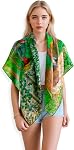 PoeticEHome Cashmere Scarf Wrap 36"x36" - Featherlight & Wrinkle-Free Artistic Square Shawl for Travel & Office, Gift Ready