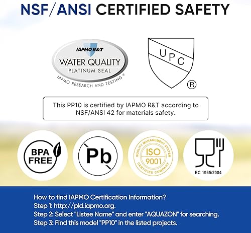 Miniatura 4 de PUREPLUS Sistema de filtro de agua de doble etapa para RV, incluye dos cartuchos y soporte de montaje, certificado NSFANSI 42, reduce los