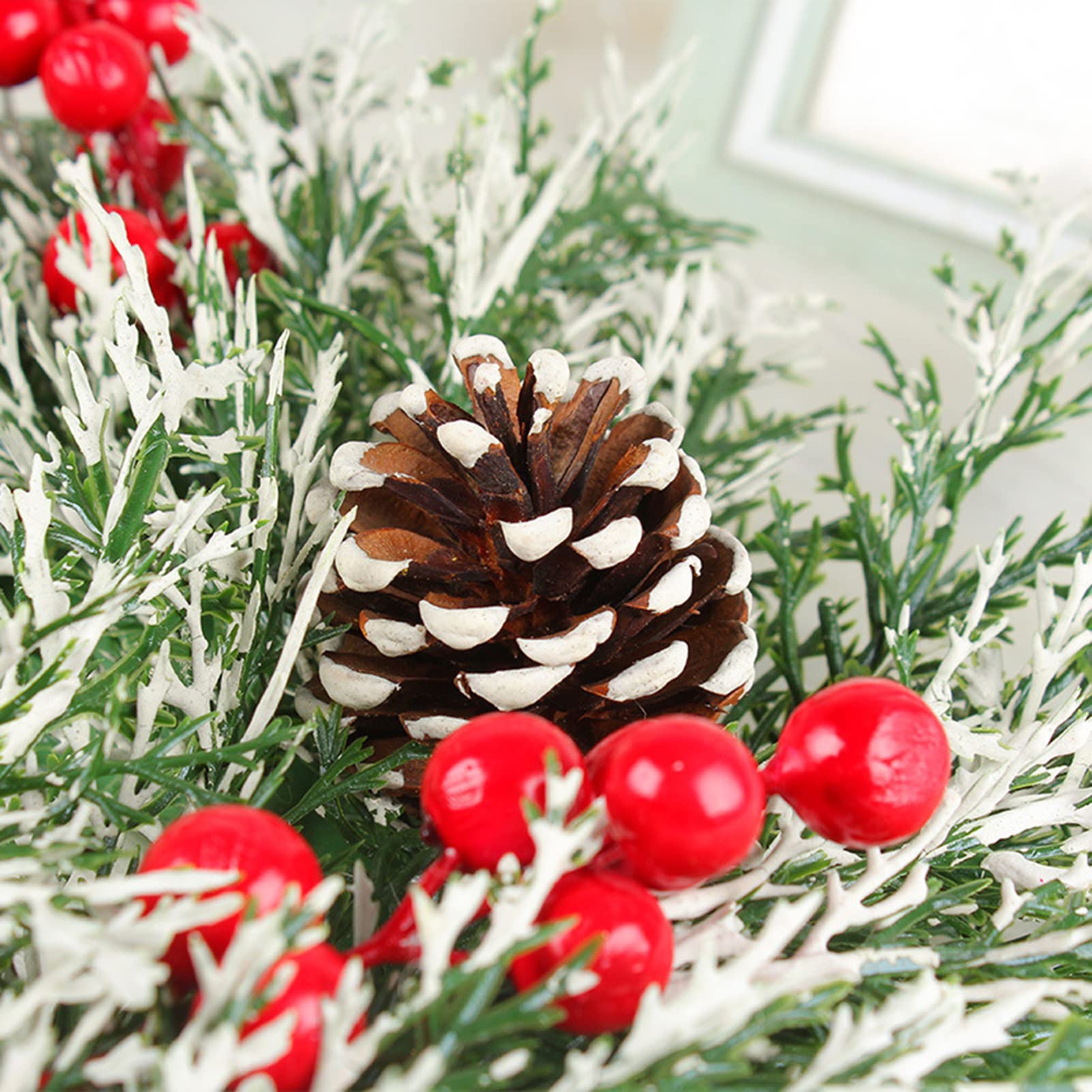Navidad Artificial - Guirnalda para puerta de - Decoración de Navidad en | corona de abeto, decoración de pared para puerta de salón Jingan