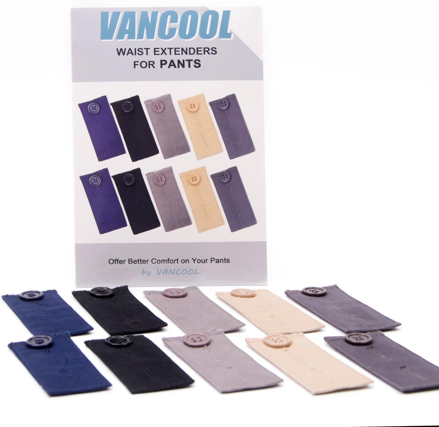 10-Pack Adjustable Waist Extenders for Suit Pants