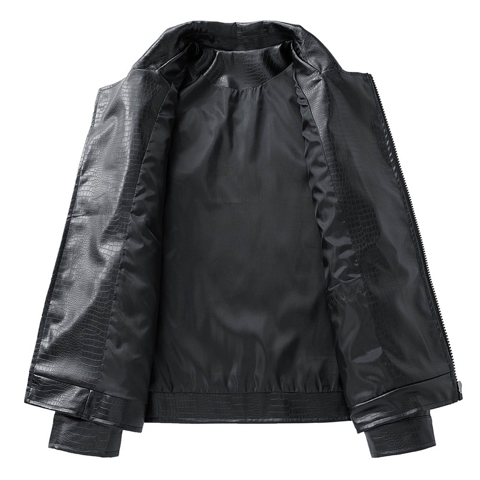 Blouson Moto Homme Veste en Cuir pour Homme, Style Classique, Revers cranté, Fermeture éclair latérale, vêtement d'extérieur décontracté pour Le Quotidien et Les activités de Plein air