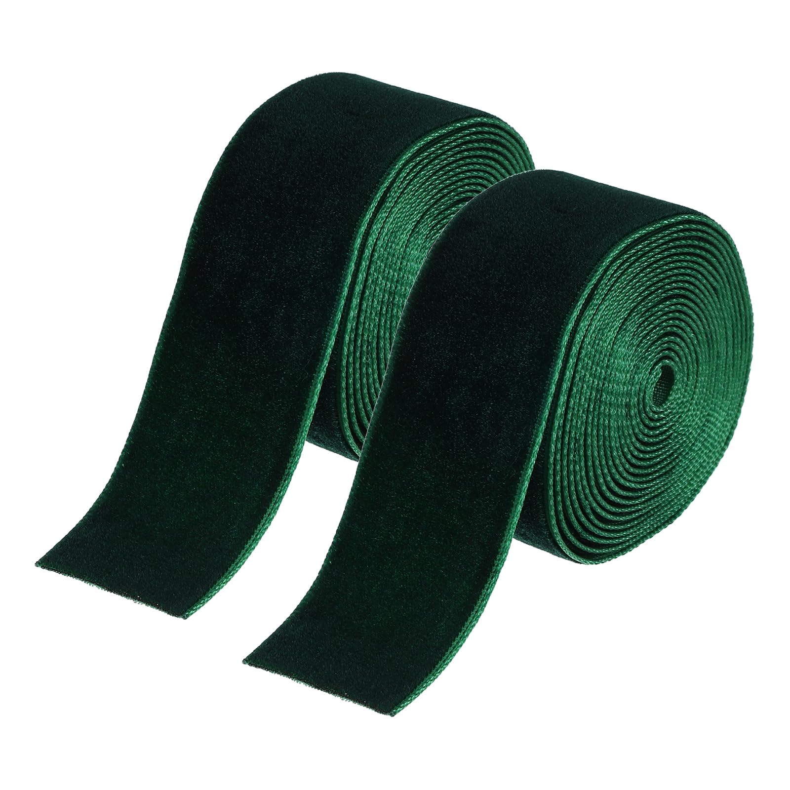 sourcing map Velvet Ribbon 2.5cm x 3.6m Single Face Forest Green